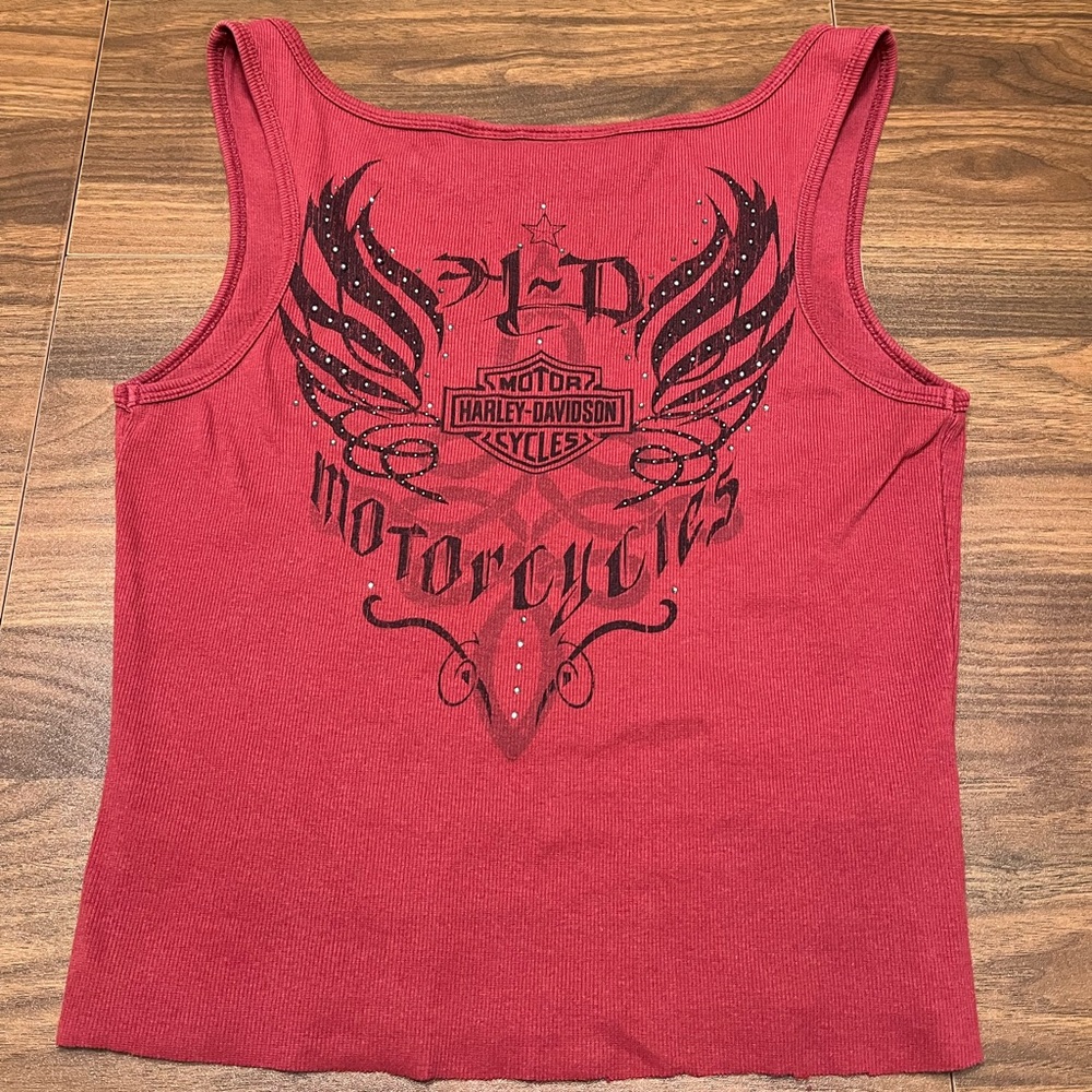Harley Davidson Rhinestone Studded Y2K Graphic Biker Tee